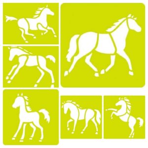 set de 6 pochoirs chevaux