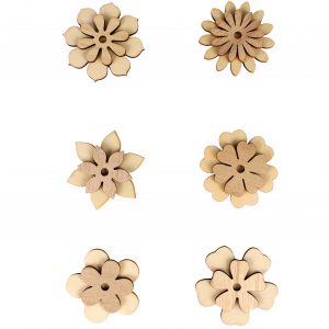 stickers en bois motif fleurs