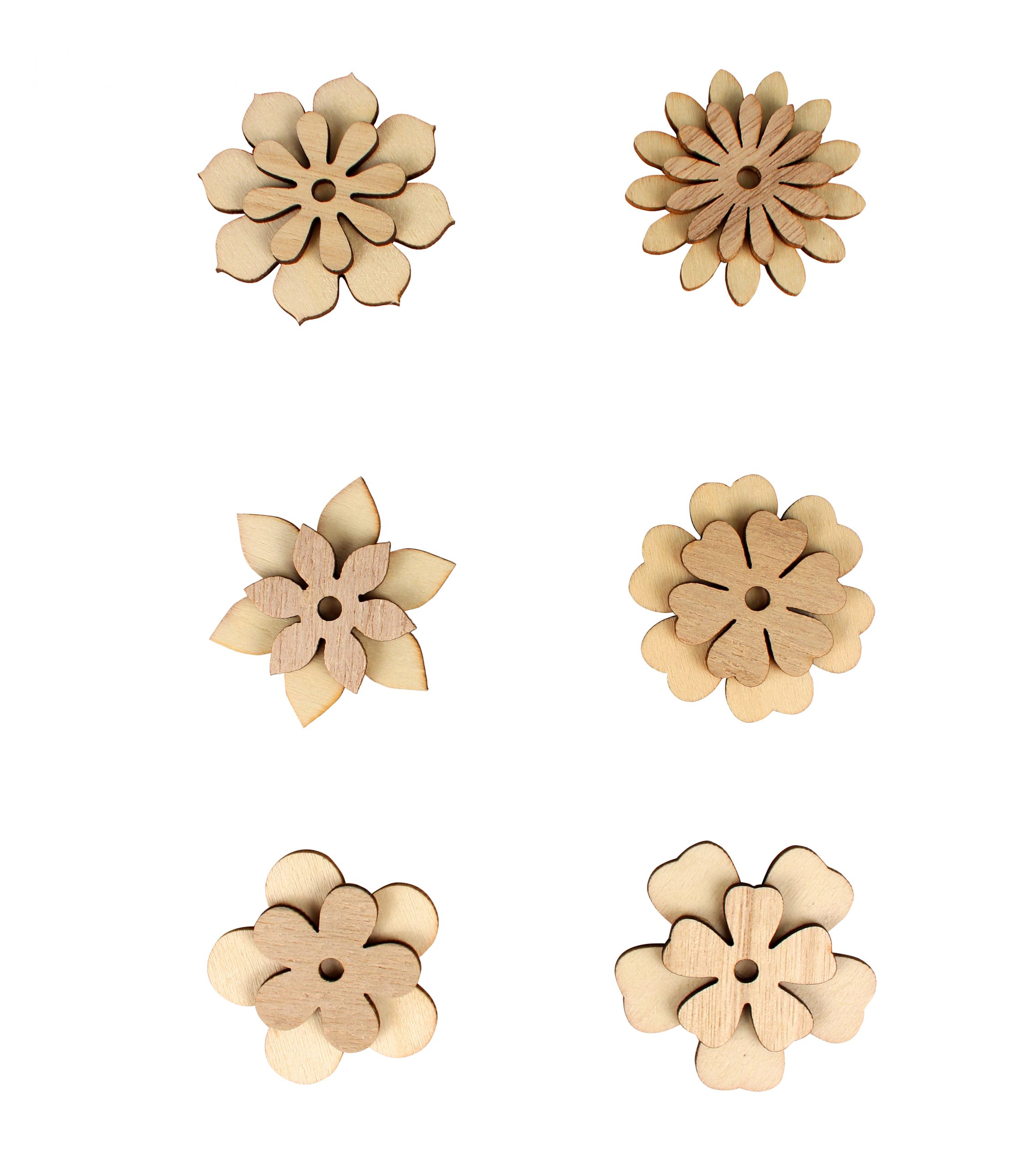 stickers en bois motif fleurs